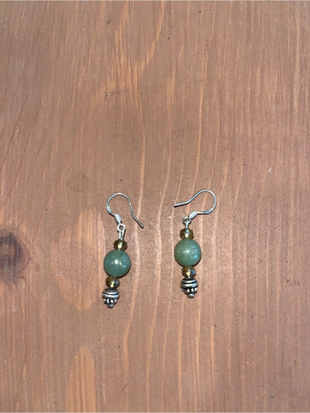 Jade sterling silver handmade earrings 925 Bali silver genuine stone luxury new